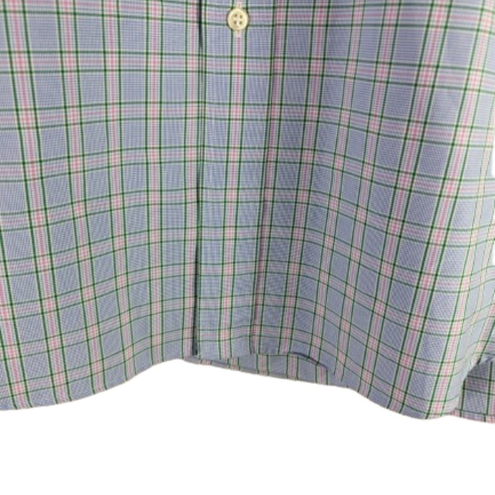 Ralph Lauren Shirt Mens button down Blue Plaid Shirt Logo Size 16.5 - Picture 6 of 9